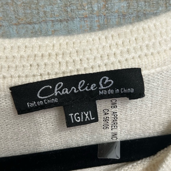 Charlie B-ivory two piece knit sweater - Picture 2 of 9